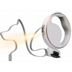Автоматичен повод HANDSFREE лента 3 м, до 15 кг, с  LED фенерче , с USB кабел, с контейнер за торбички