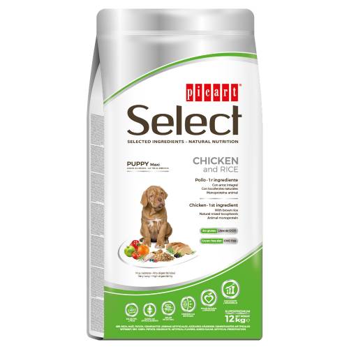 Select PUPPY MAXI - Пиле с ориз, чувал от 12кг, цена за чувал 99.00лв. /1кг-8.25лв./