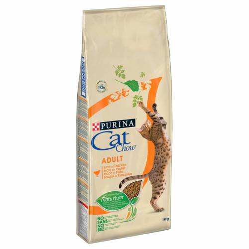 PURINA® CAT CHOW® Adult пиле и пуйка, чувал от 15кг, цена за чувал 144.00лв. /1кг-9.60лв./