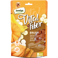 Дентална четка VITAL FIBER brush БАНАН, ТИКВА И ПЛАНИНСКИ ЯМС, small, 80 гр., 8 бр./пакет 