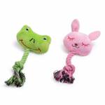 Играчка за куче -плюшени животни с въже 16 см 