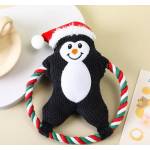 Играчка за куче - Коледен ринг - въже с плюшена играчка 