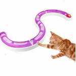 Интерактивна игра за котка 2 в 1 - кръг или S с  оранжево топче