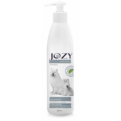Шампоан JOZY - избелващ за кучета и котки с бяла козина с алое вера и хвойново олио