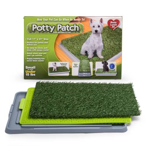 Potty Patch пластмасова кучешка тоалетна с решетка и  трева 